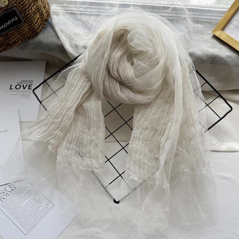 Einfarbiger, leichter Sonnenschutzschal für Damen, dünner Schal