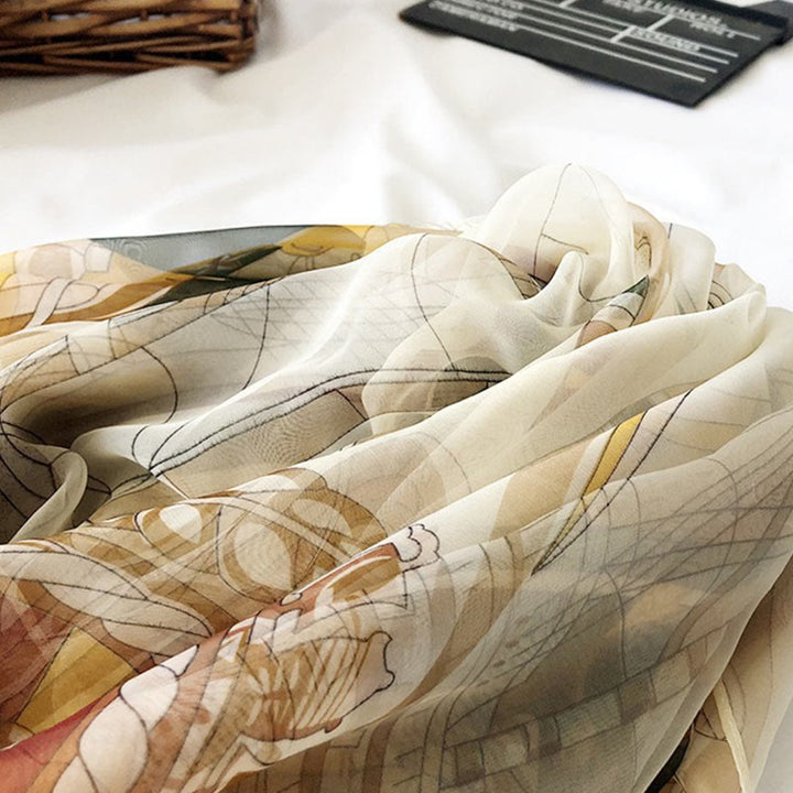 Damen Sommer Strand Bedruckter Leichter Schal Dünner Schal