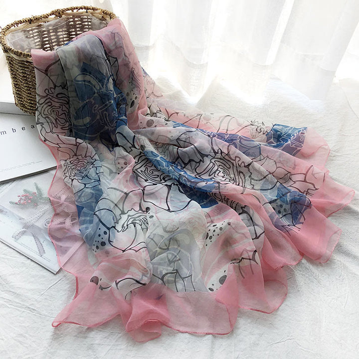 Damen Sommer Strand Bedruckter Leichter Schal Dünner Schal