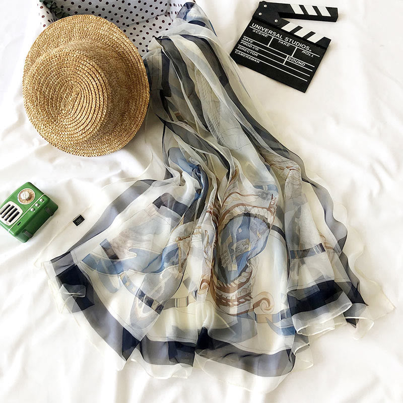 Damen Sommer Strand Bedruckter Leichter Schal Dünner Schal
