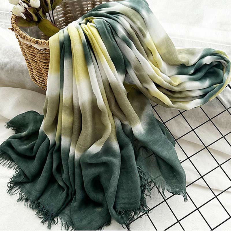 Leichter Schal mit Batik-Kunstdruck für Damen, dünn