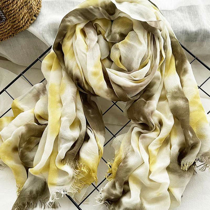 Leichter Schal mit Batik-Kunstdruck für Damen, dünn