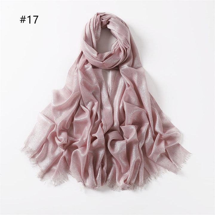 Leichter, dünner Schal mit goldenem Glitzer für Damen