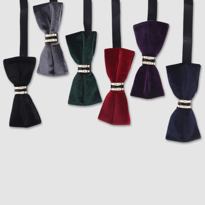 Luxuriöse Herrenfliege aus Kristallsamt