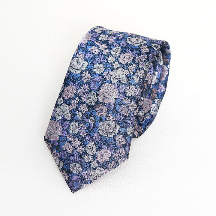 SteelBlue Herren-Krawatte mit Blumenmuster