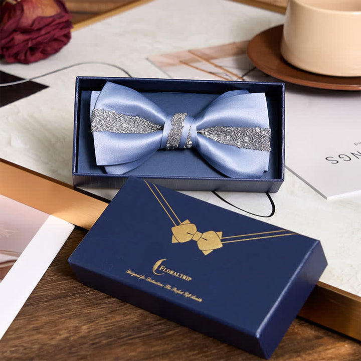 Funkelndes Glitzer-Einstecktuch für Herren mit Fliege