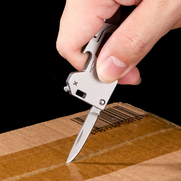 6 in 1 EDC Outdoor Tragbares Werkzeug Klapp Mini Messer Schlüsselanhänger