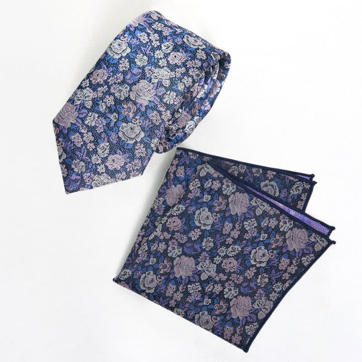 SteelBlue Herren-Krawatte mit Blumenmuster