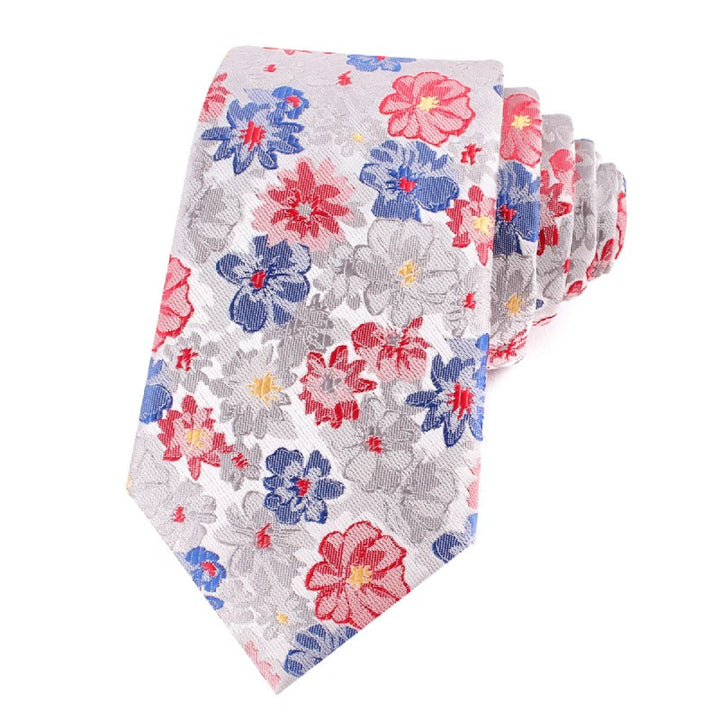 Herren Krawatte mit bunten Blumen, sanfte Polyester-Krawatte