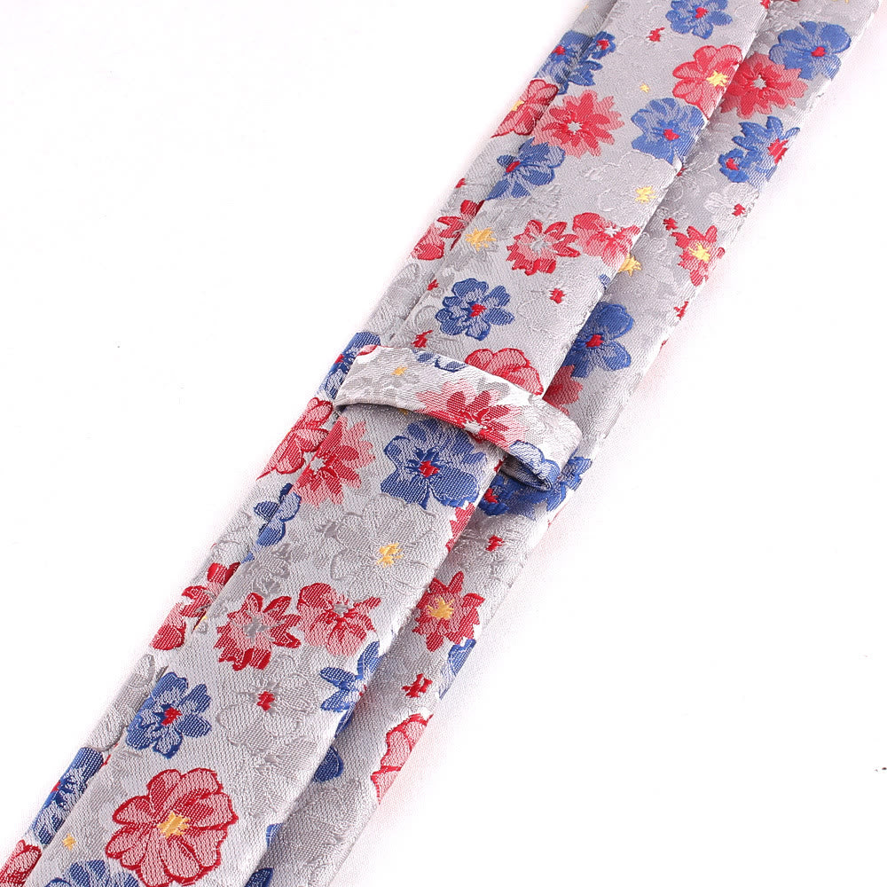 Herren Krawatte mit bunten Blumen, sanfte Polyester-Krawatte