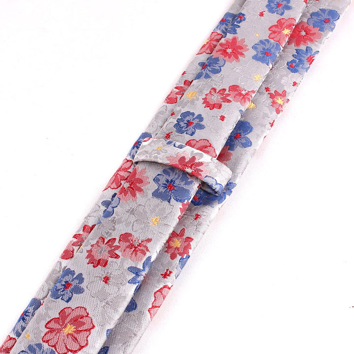 Herren Krawatte mit bunten Blumen, sanfte Polyester-Krawatte
