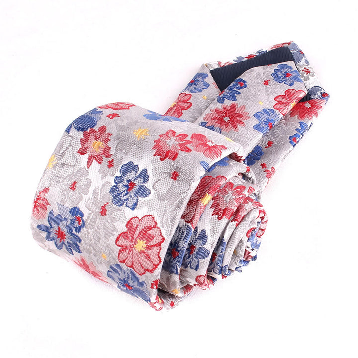Herren Krawatte mit bunten Blumen, sanfte Polyester-Krawatte