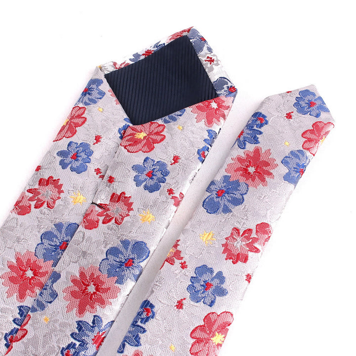 Herren Krawatte mit bunten Blumen, sanfte Polyester-Krawatte