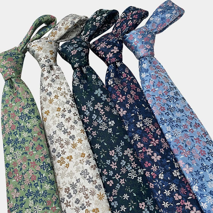 Herren-Krawatte aus Polyester mit Blumenmuster und Frühlingsmotiv
