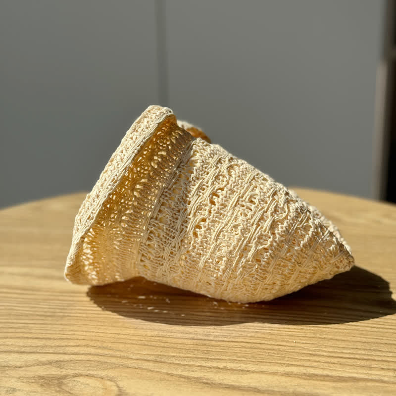 Unisex Fischerhut aus Stroh mit gerolltem Rand, atmungsaktiv