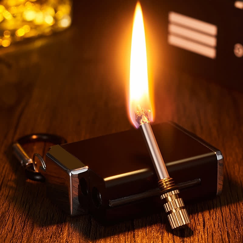 Mini-rechteckiger tragbarer 2-in-1-Aschenbecher Streichholz Kerosinfeuerzeug