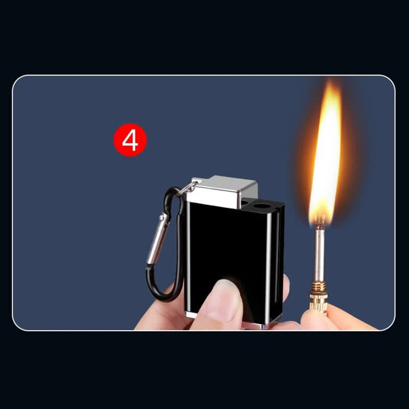 Mini-rechteckiger tragbarer 2-in-1-Aschenbecher Streichholz Kerosinfeuerzeug