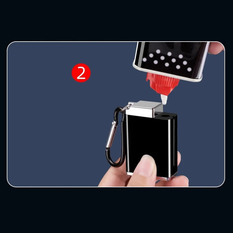 Mini-rechteckiger tragbarer 2-in-1-Aschenbecher Streichholz Kerosinfeuerzeug