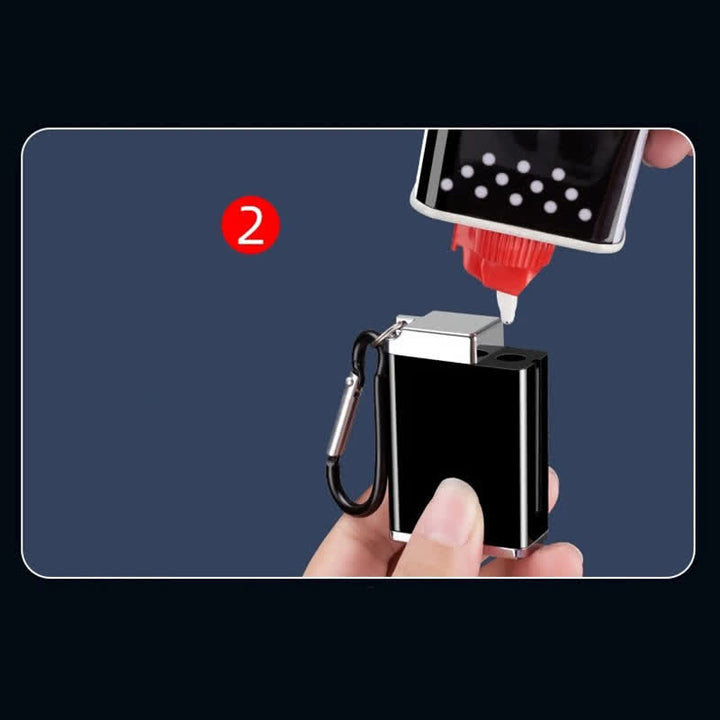 Mini-rechteckiger tragbarer 2-in-1-Aschenbecher Streichholz Kerosinfeuerzeug