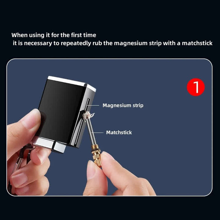 Mini-rechteckiger tragbarer 2-in-1-Aschenbecher Streichholz Kerosinfeuerzeug