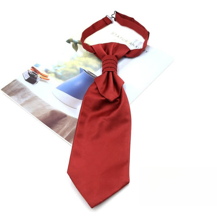 Vorgebundene Krawatte mit Rüschen für Herren, luxuriöse Paisley-Smoking-Ascot-Krawatte