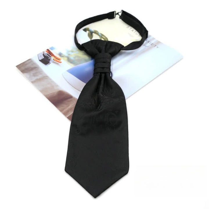 Vorgebundene Krawatte mit Rüschen für Herren, luxuriöse Paisley-Smoking-Ascot-Krawatte