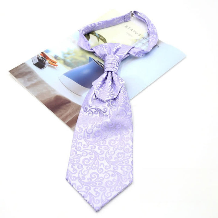 Vorgebundene Krawatte mit Rüschen für Herren, luxuriöse Paisley-Smoking-Ascot-Krawatte