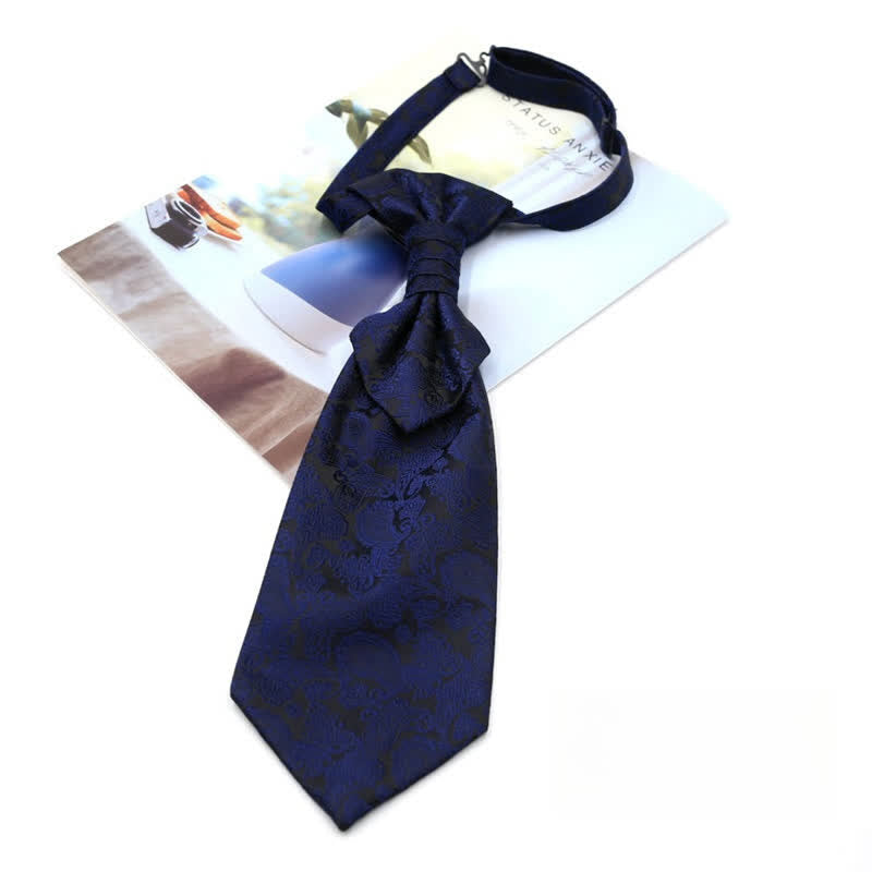 Vorgebundene Krawatte mit Rüschen für Herren, luxuriöse Paisley-Smoking-Ascot-Krawatte