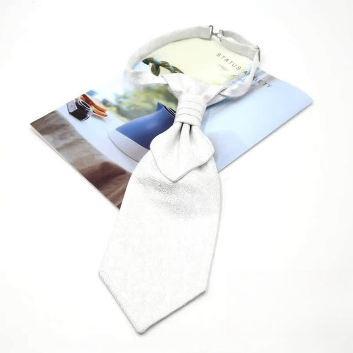 Vorgebundene Krawatte mit Rüschen für Herren, luxuriöse Paisley-Smoking-Ascot-Krawatte