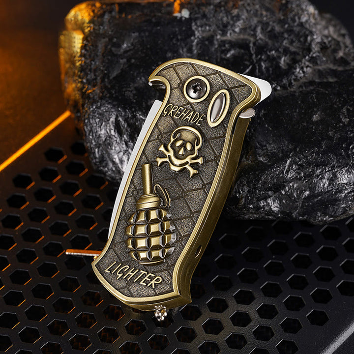 Winddichtes, faltbares Messer aus Metall, Jet Torch, nachfüllbares Butanfeuerzeug