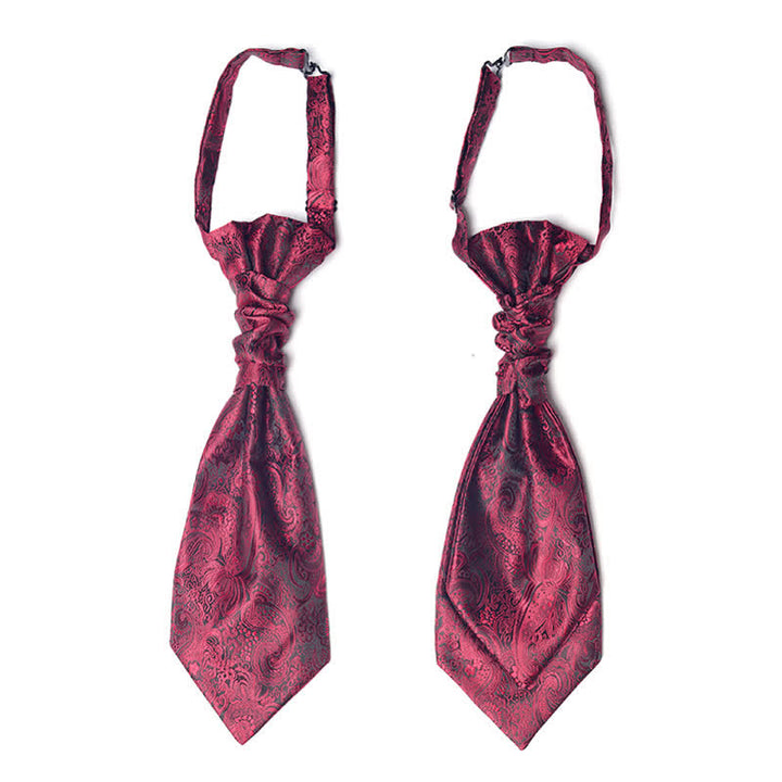 Vorgebundene Ascot-Krawatte mit Paisleymuster und Faltenknoten für Herren