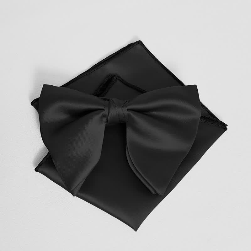 Einfarbiges, übergroßes Einstecktuch mit spitzer Fliege im britischen Stil für Herren