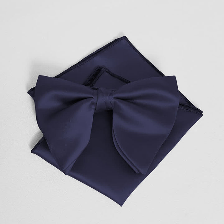 Einfarbiges, übergroßes Einstecktuch mit spitzer Fliege im britischen Stil für Herren