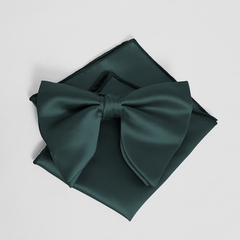 Einfarbiges, übergroßes Einstecktuch mit spitzer Fliege im britischen Stil für Herren