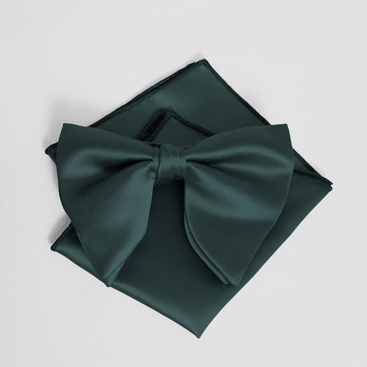 Einfarbiges, übergroßes Einstecktuch mit spitzer Fliege im britischen Stil für Herren