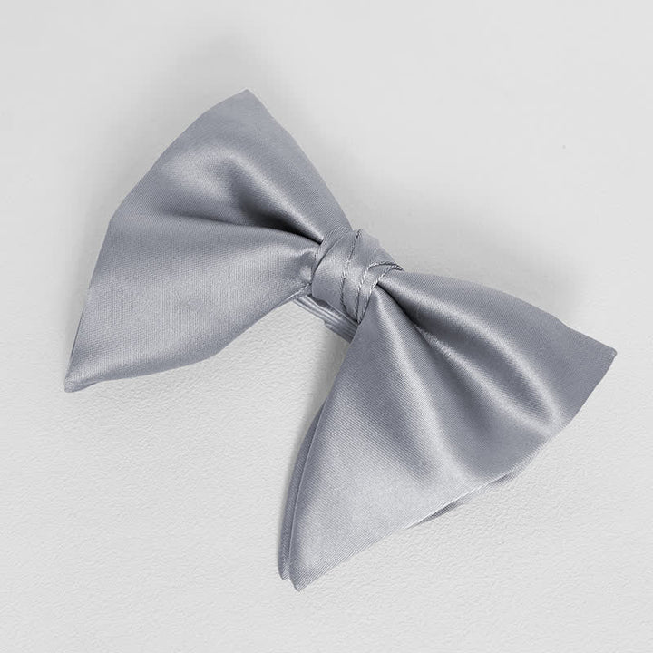 Einfarbiges, übergroßes Einstecktuch mit spitzer Fliege im britischen Stil für Herren