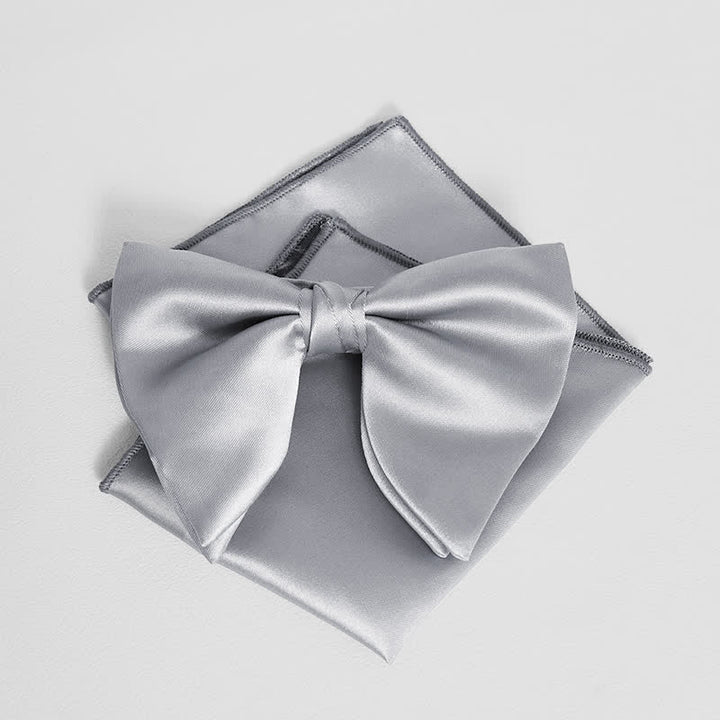 Einfarbiges, übergroßes Einstecktuch mit spitzer Fliege im britischen Stil für Herren