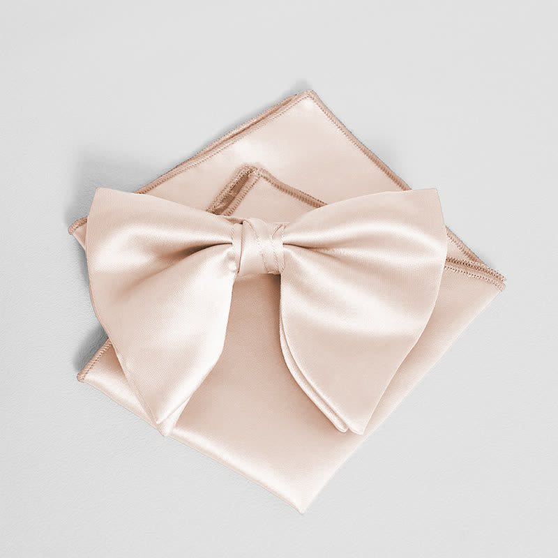 Einfarbiges, übergroßes Einstecktuch mit spitzer Fliege im britischen Stil für Herren