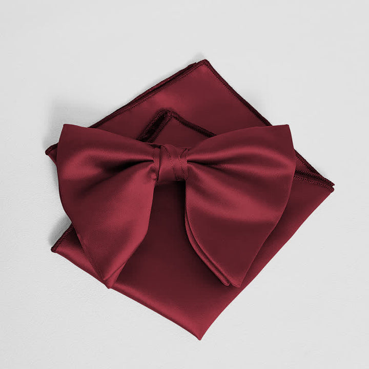 Einfarbiges, übergroßes Einstecktuch mit spitzer Fliege im britischen Stil für Herren