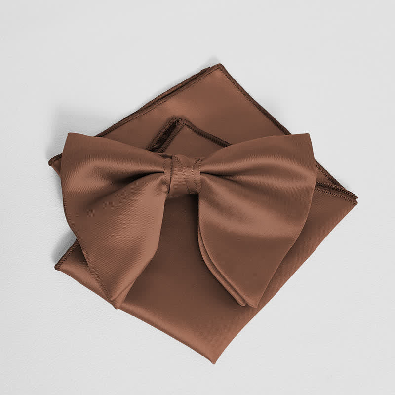 Einfarbiges, übergroßes Einstecktuch mit spitzer Fliege im britischen Stil für Herren