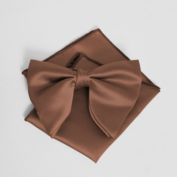 Einfarbiges, übergroßes Einstecktuch mit spitzer Fliege im britischen Stil für Herren