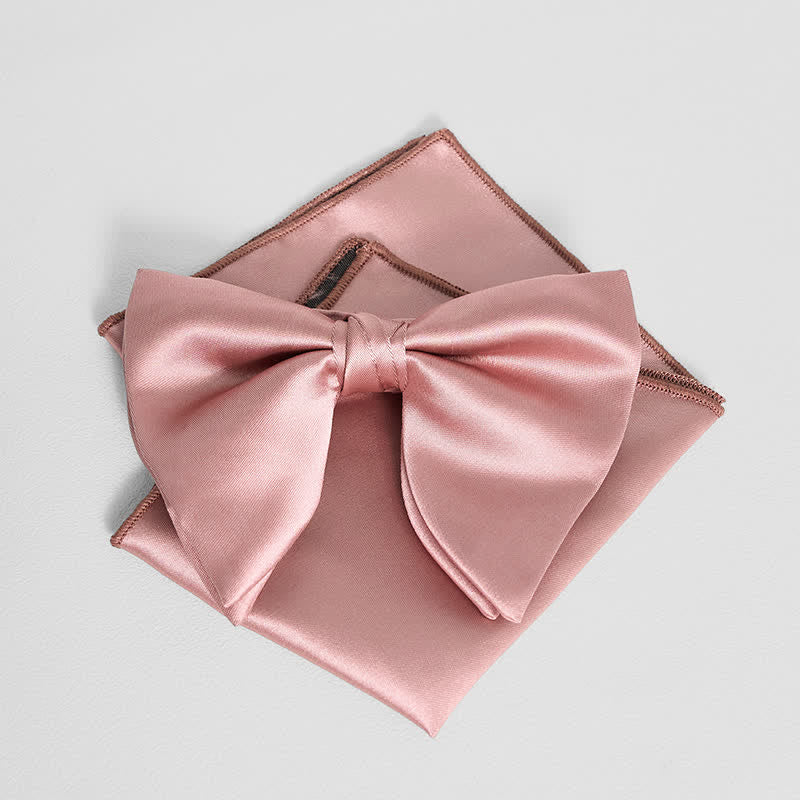 Einfarbiges, übergroßes Einstecktuch mit spitzer Fliege im britischen Stil für Herren