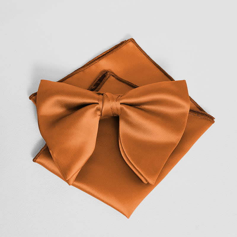 Einfarbiges, übergroßes Einstecktuch mit spitzer Fliege im britischen Stil für Herren