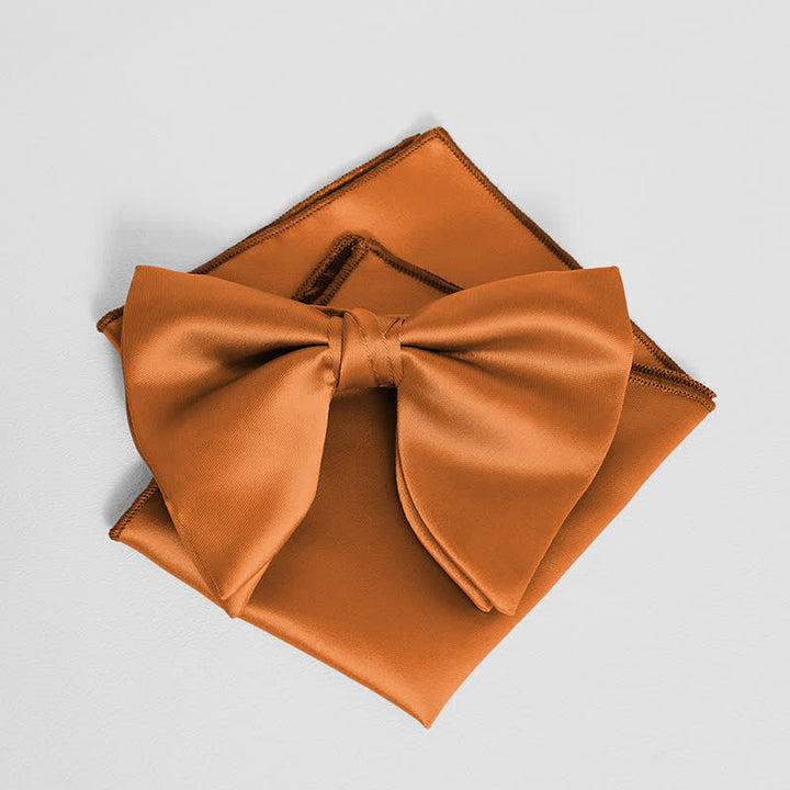 Einfarbiges, übergroßes Einstecktuch mit spitzer Fliege im britischen Stil für Herren