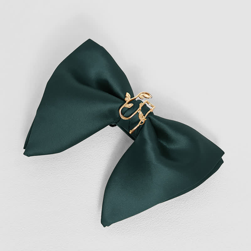 Übergroßes, spitzes Einstecktuch mit goldener Weinblatt-Fliege für Herren