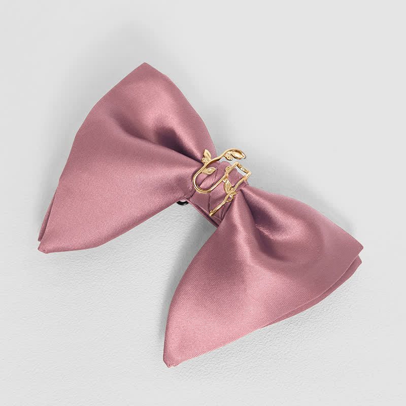 Übergroßes, spitzes Einstecktuch mit goldener Weinblatt-Fliege für Herren