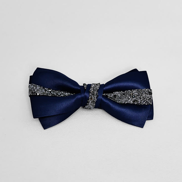 Funkelndes Glitzer-Einstecktuch für Herren mit Fliege