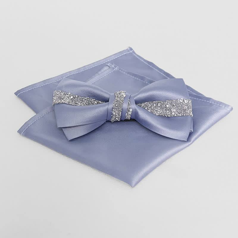 Funkelndes Glitzer-Einstecktuch für Herren mit Fliege