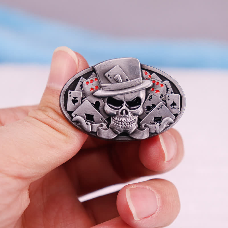 Totenkopf Skelett Würfel Karten Poker Brosche