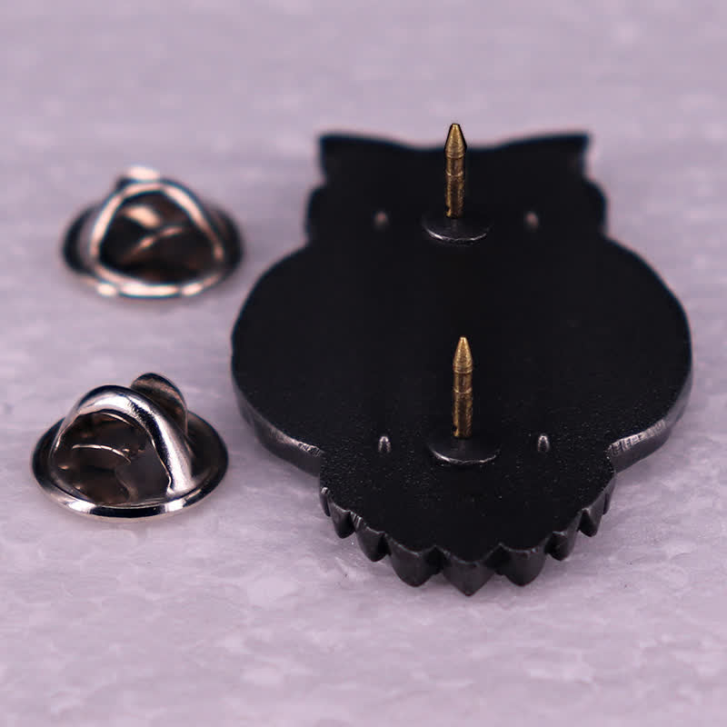 Eule Vogel Krallen Augen Schädel Skelett Brosche